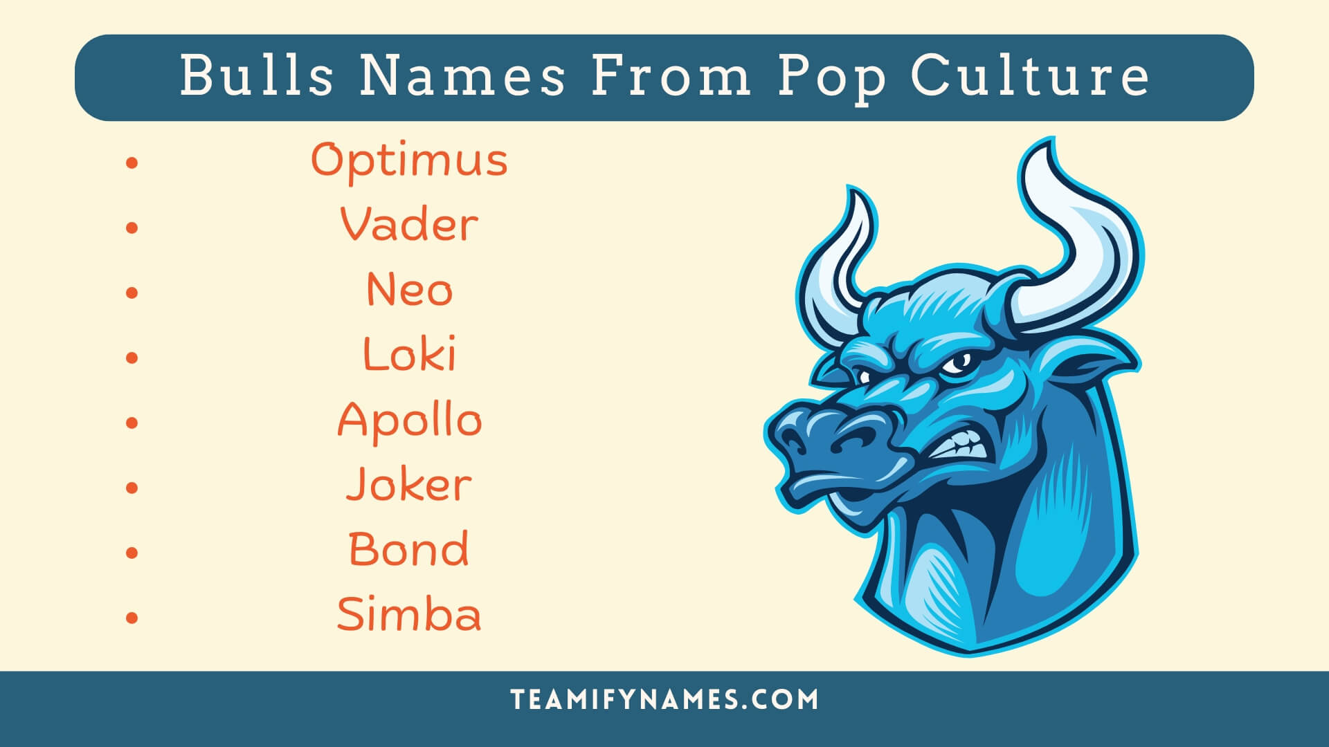 Bulls Names From Pop Culture