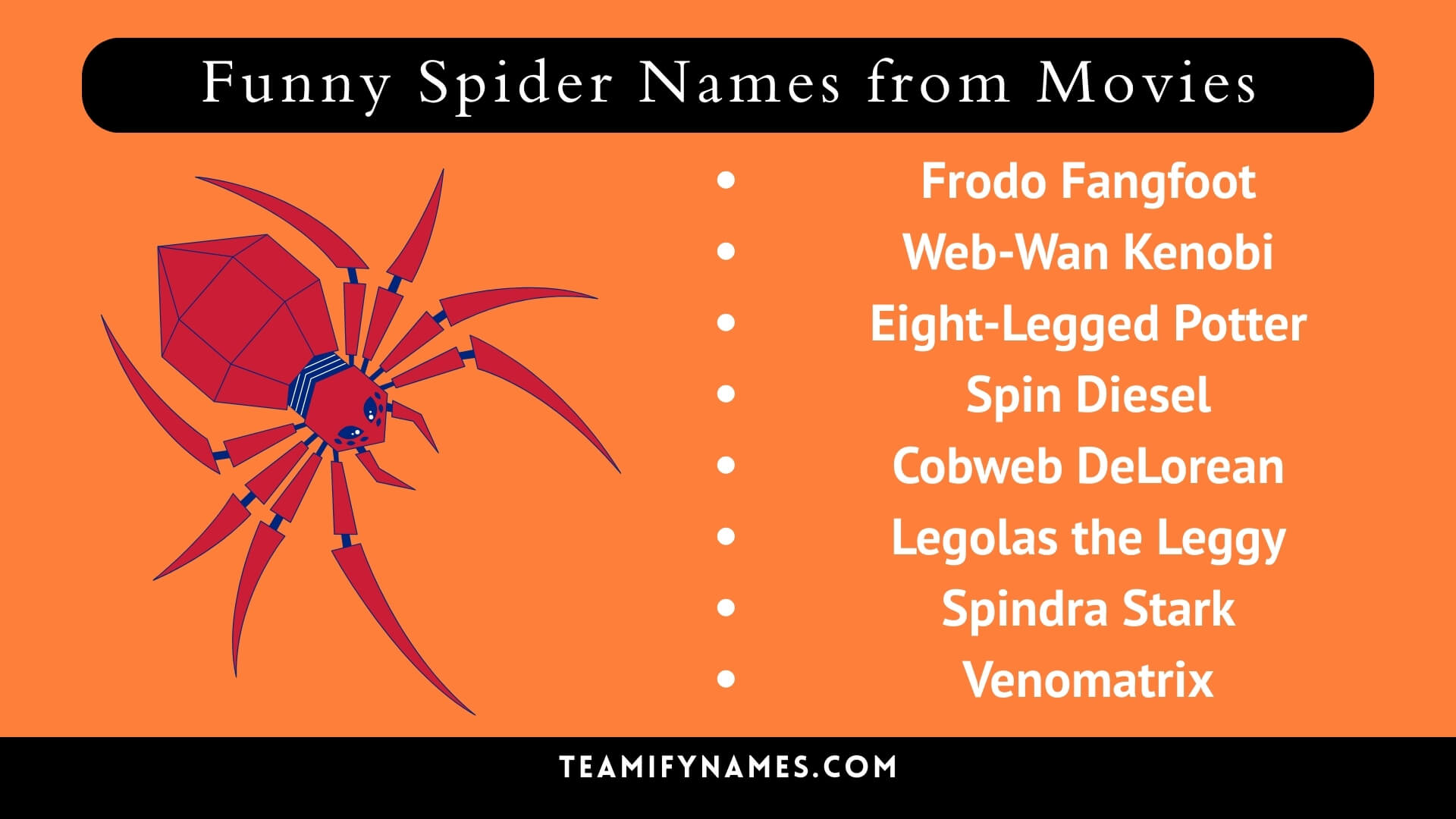 Funny Spider Names from Movies