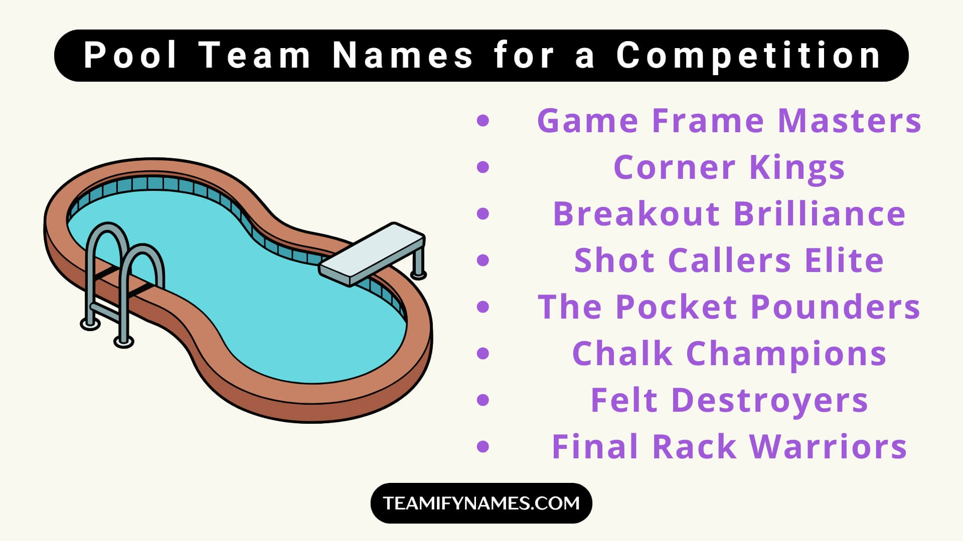 Pool Team Names for a Competition