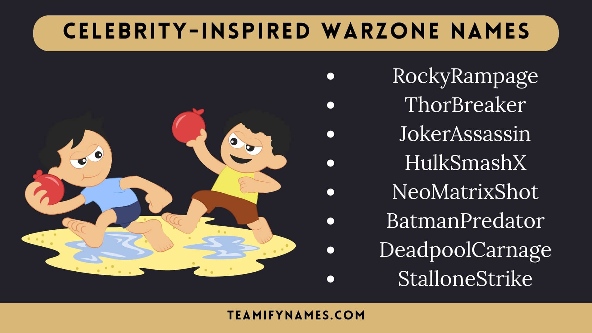 Celebrity-Inspired Warzone Names