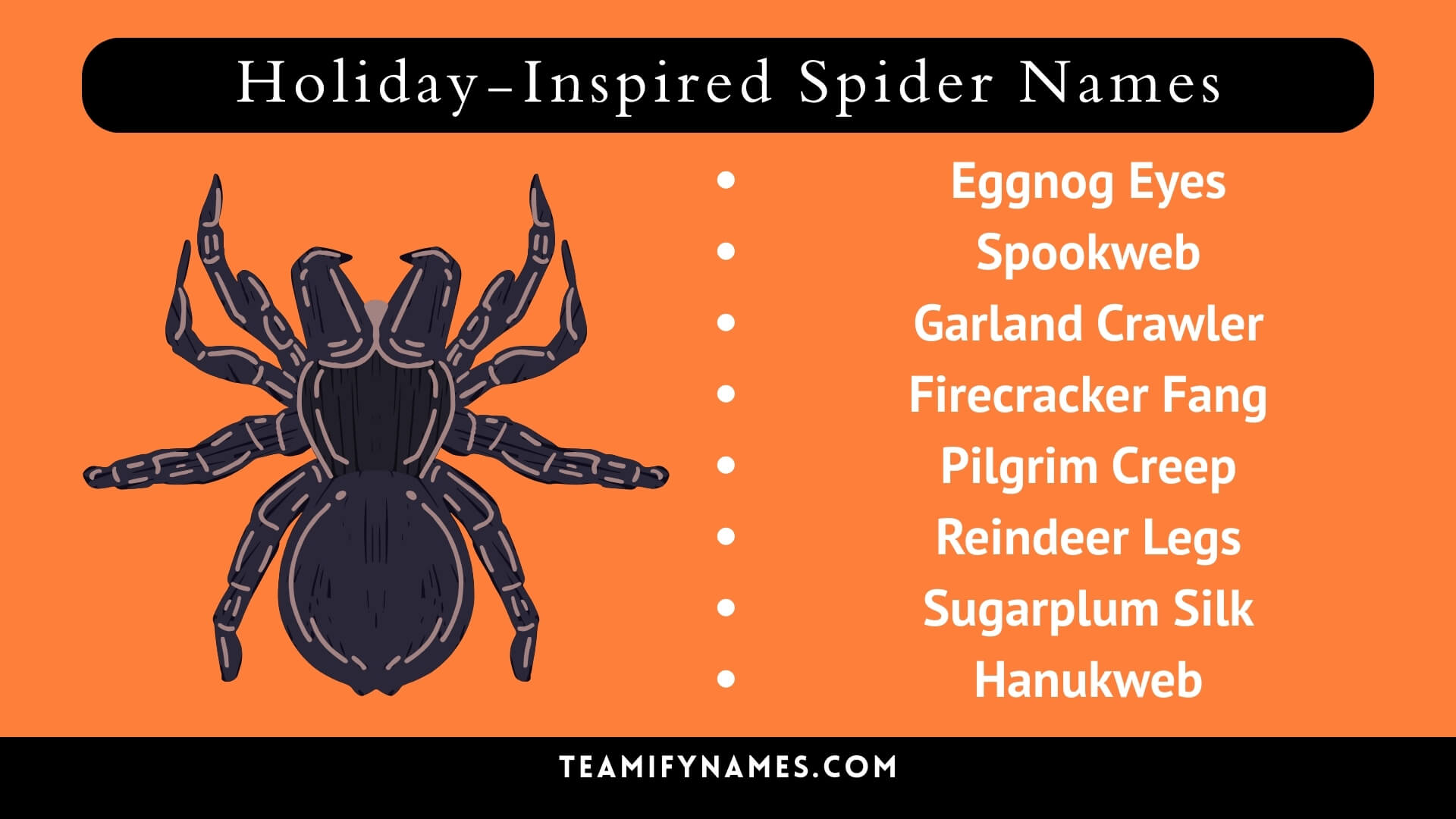 Holiday-Inspired Spider Names