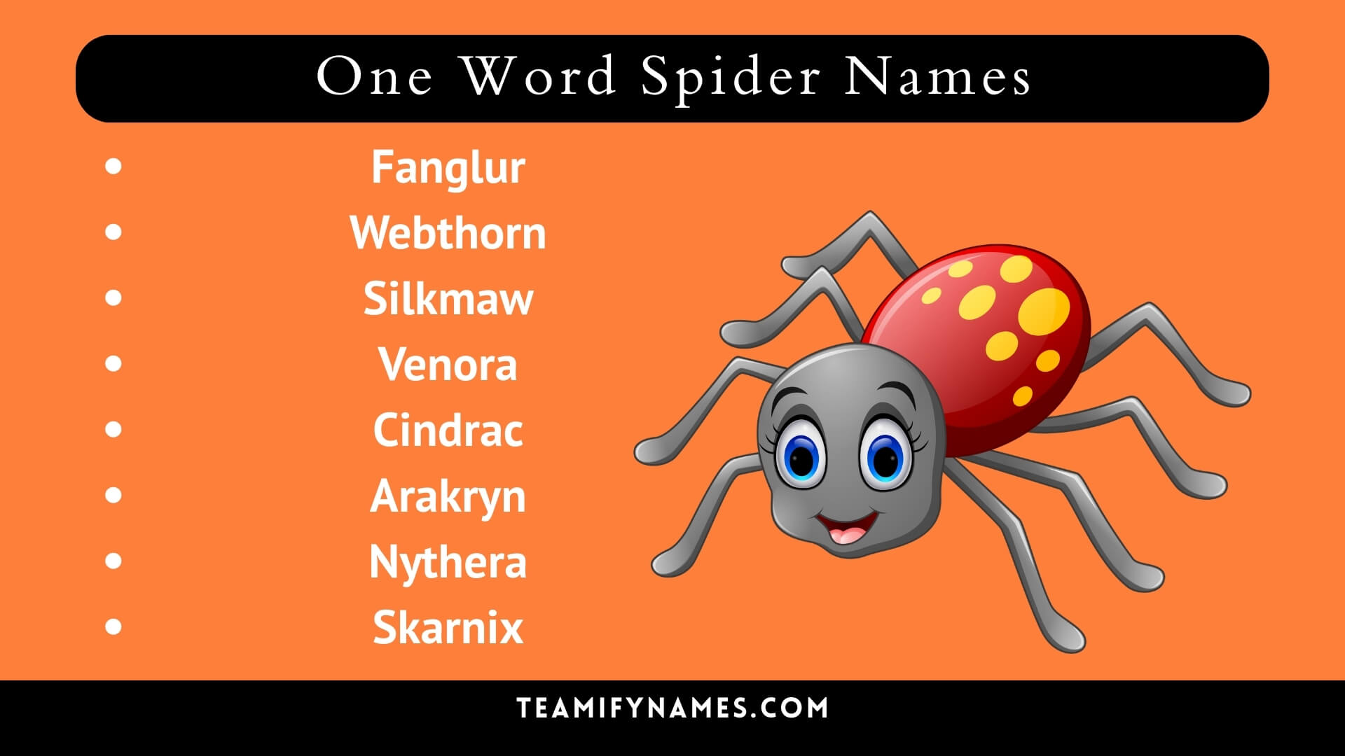 One Word Spider Names
