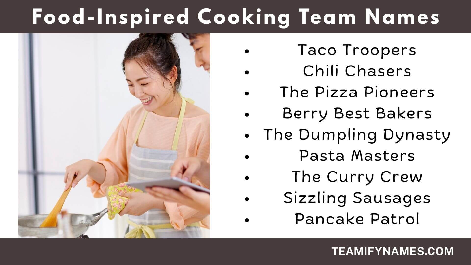 Food-Inspired Cooking Team Names