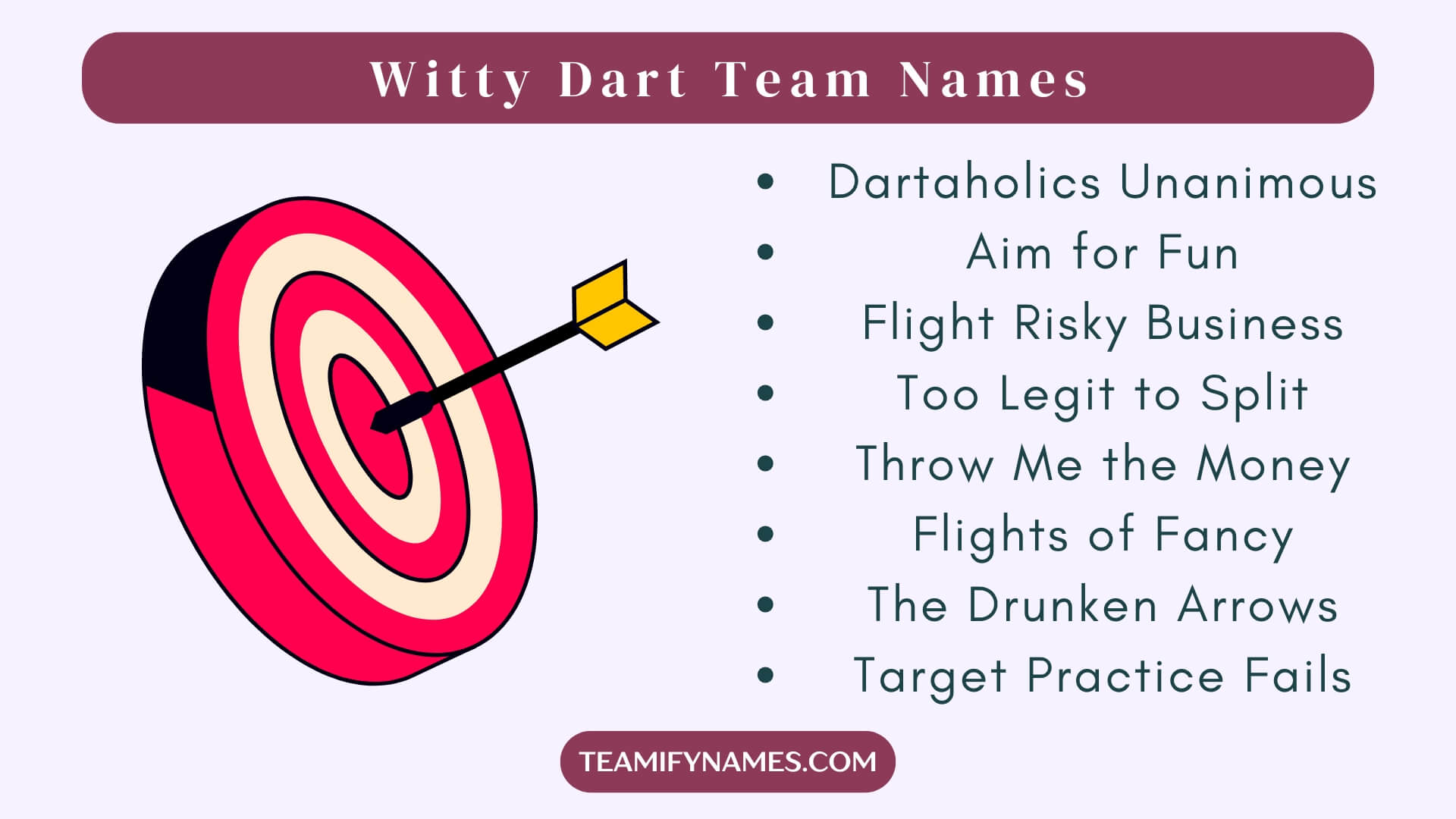 Witty Dart Team Names