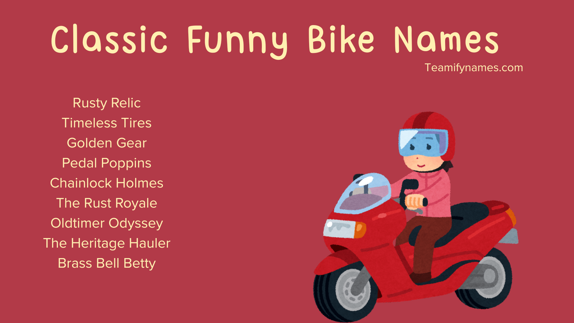 Classic Funny Bike Names