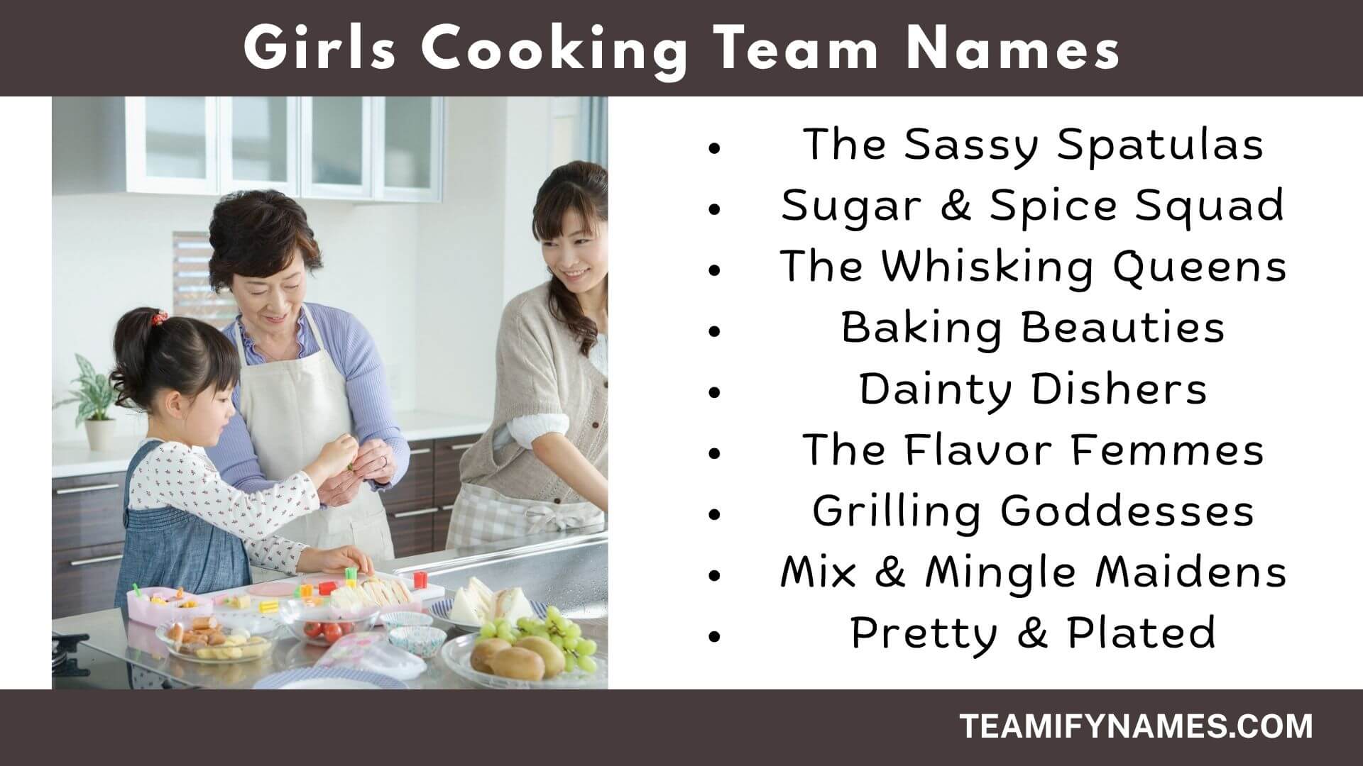Girls Cooking Team Names
