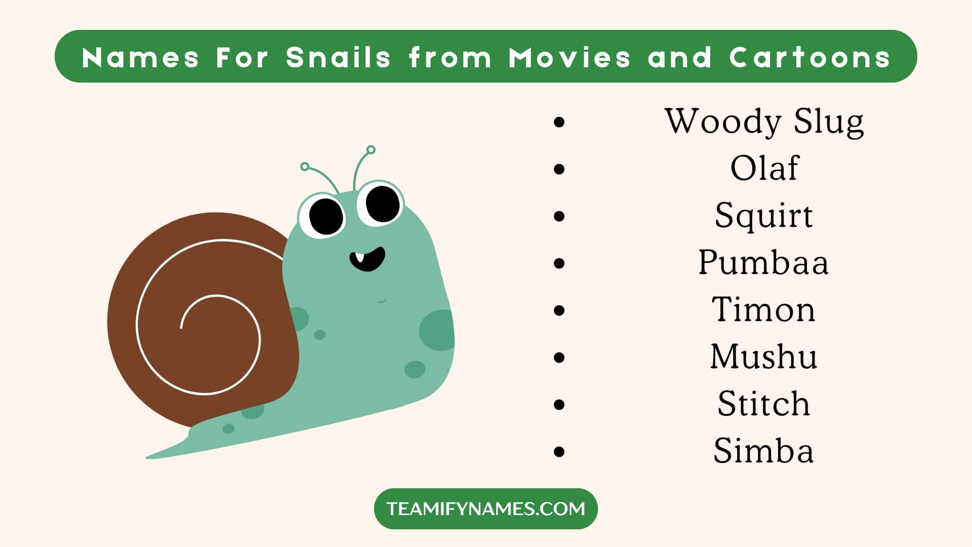 Names For Snails from Movies and Cartoons
