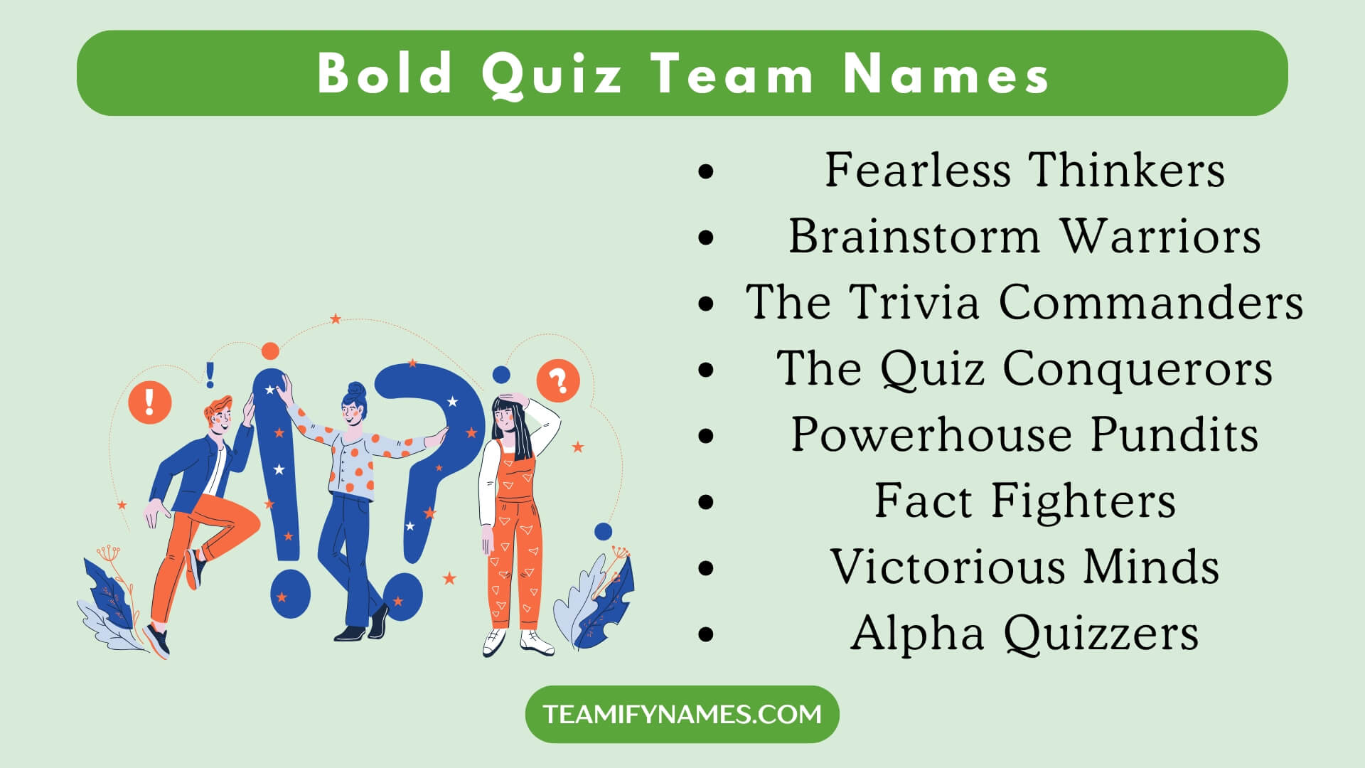 Bold Quiz Team Names