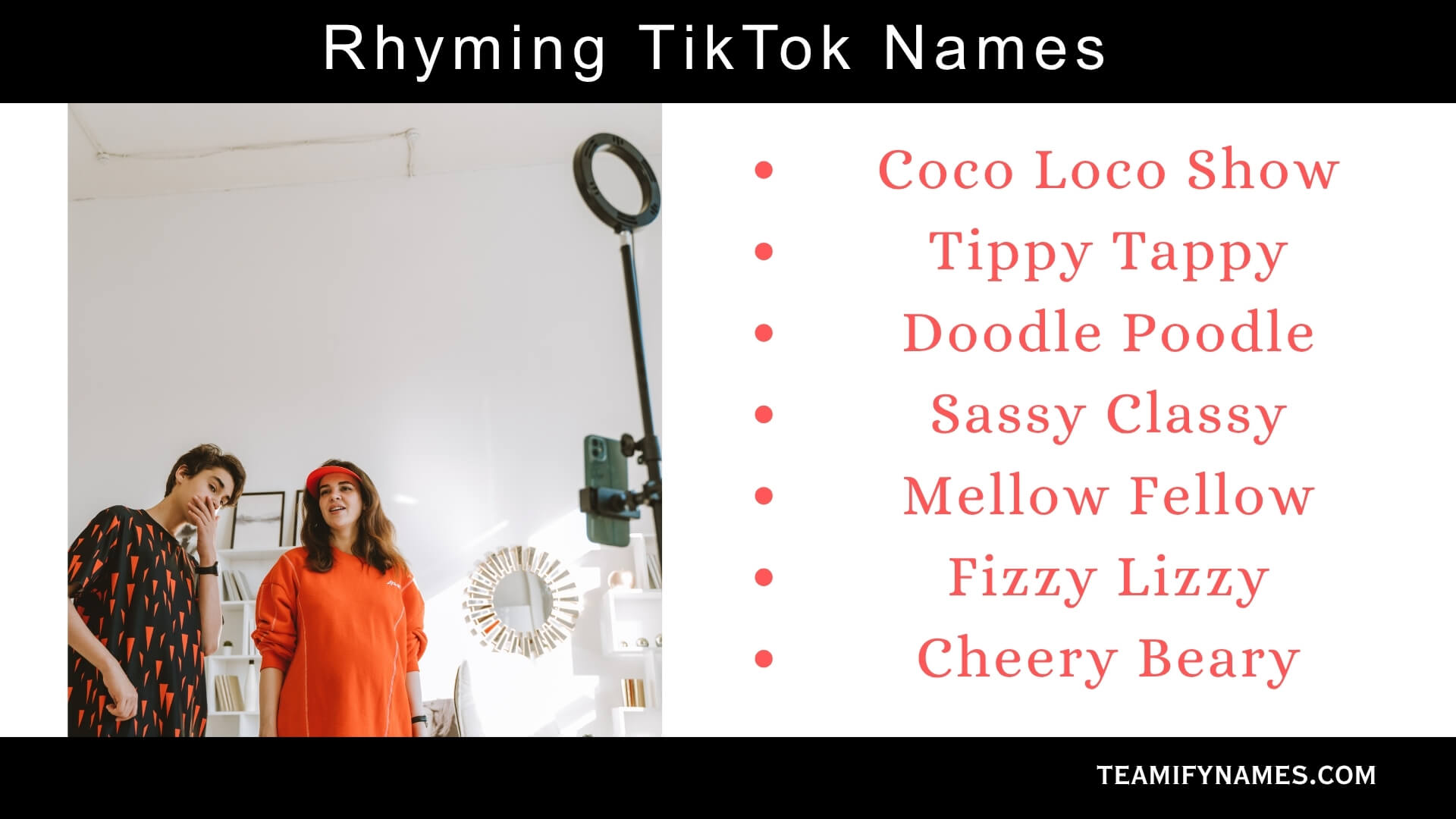 Rhyming TikTok Names