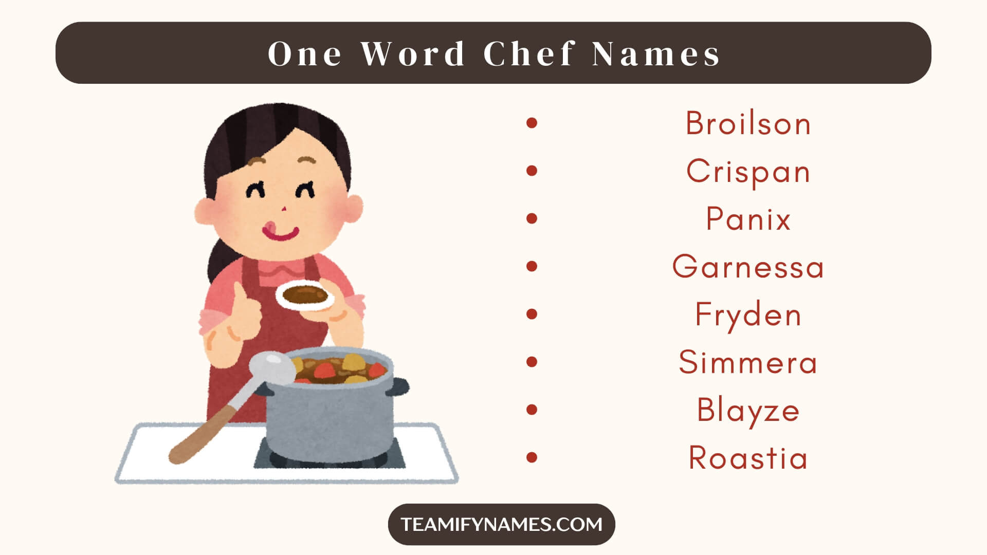 One Word Chef Names