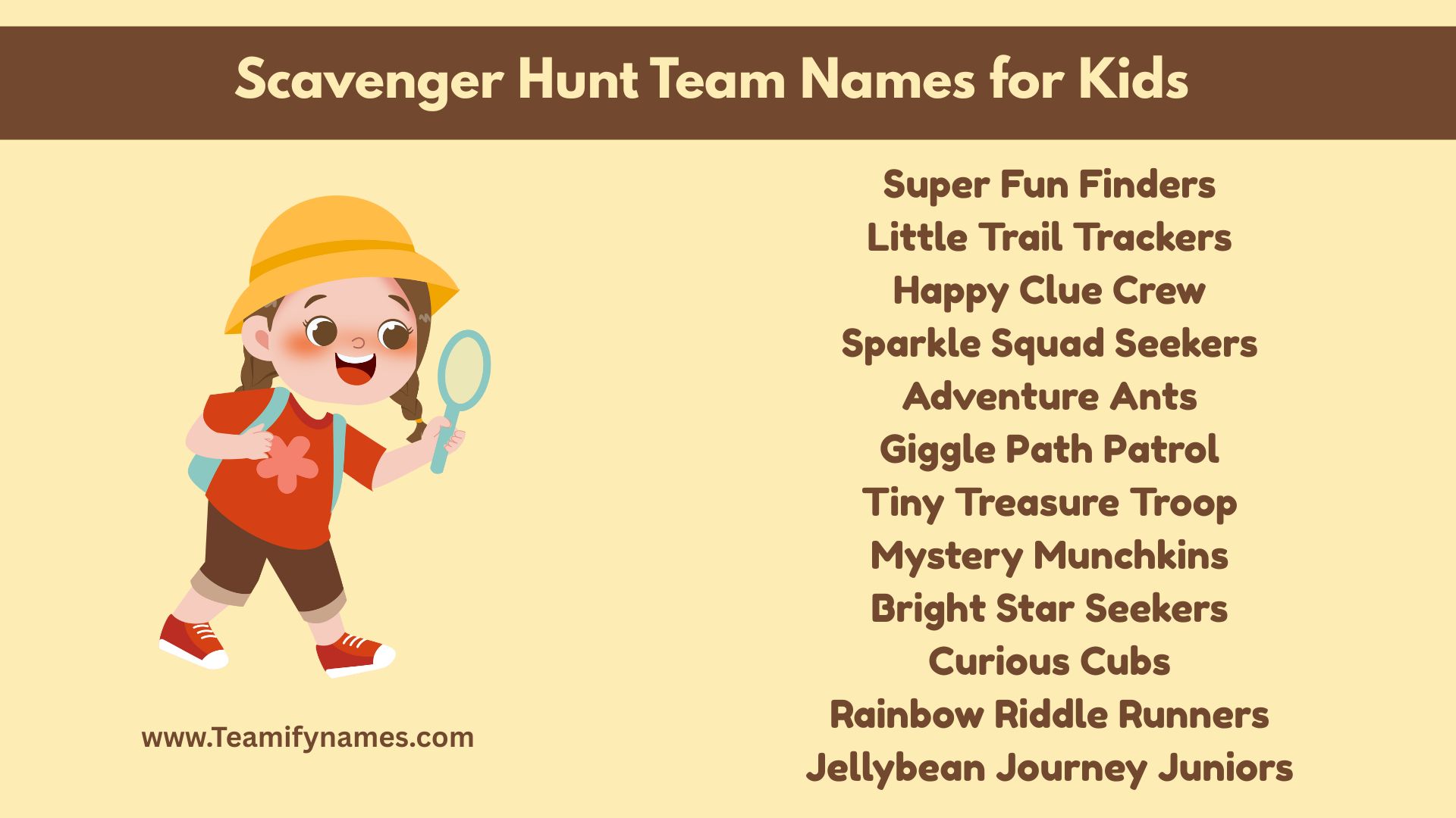 Scavenger Hunt Team Names